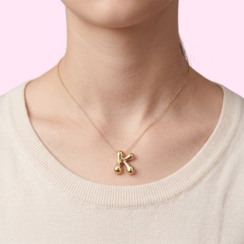 Collar funky fish dorado letra K
