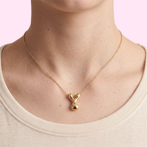 Collar funky fish dorado letra Y