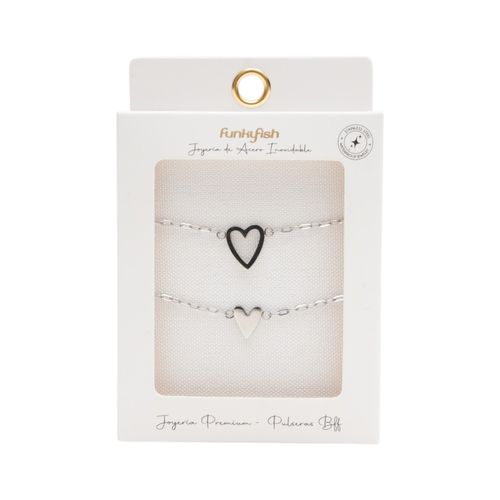 Set pulseras funky fish plateado