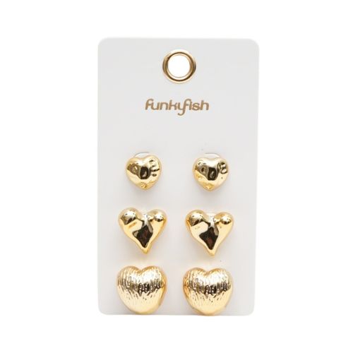 Set de aretes funky fish dorado