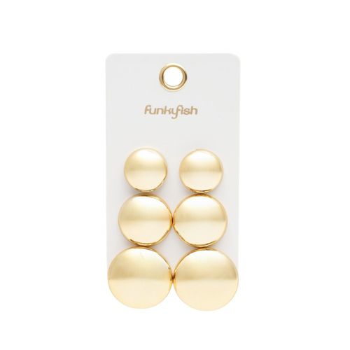 Set de aretes funky fish dorado