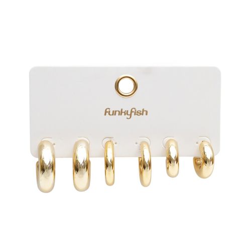 Set de aretes funky fish dorado
