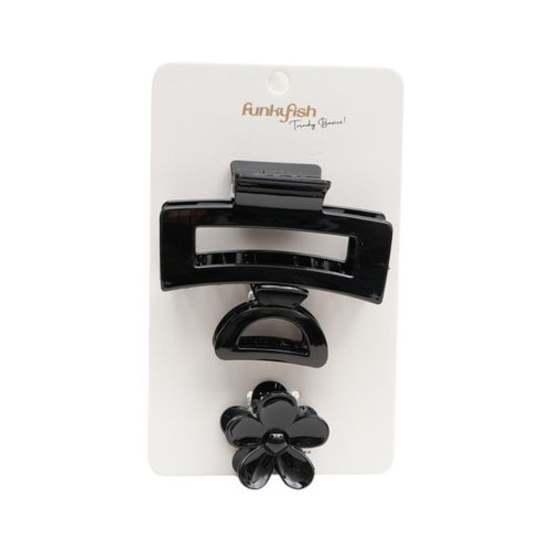 Set de pinzas para cabello funky fish negro