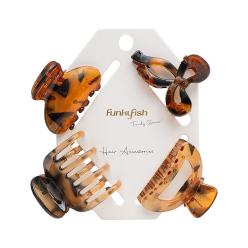 Set de pinzas para cabello funky fish animal print